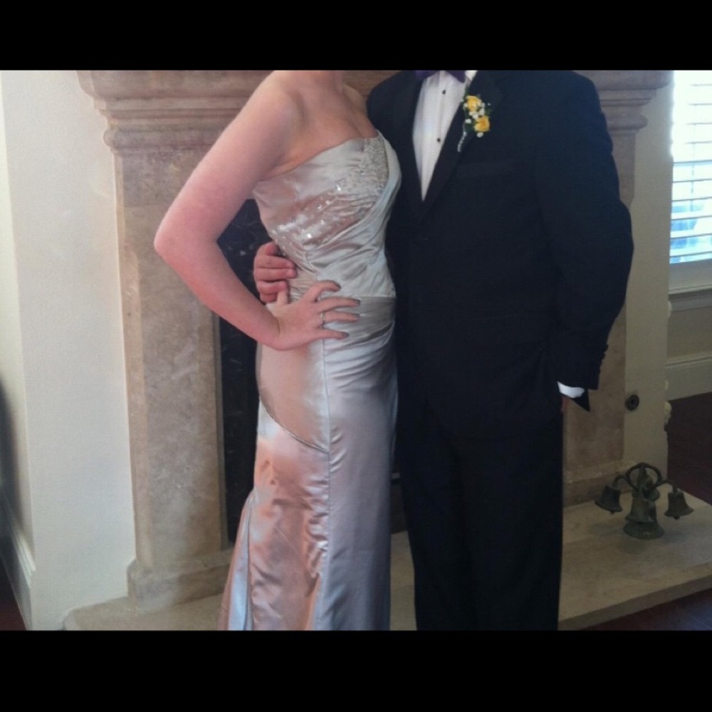 COPY - Long mermaid strapless dress with beaded details
